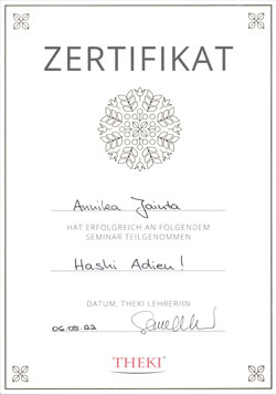 Zertifikat – THEKI Hashi Adieu!