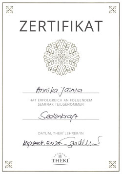 Zertifikat – THEKI Seelenkraft 2